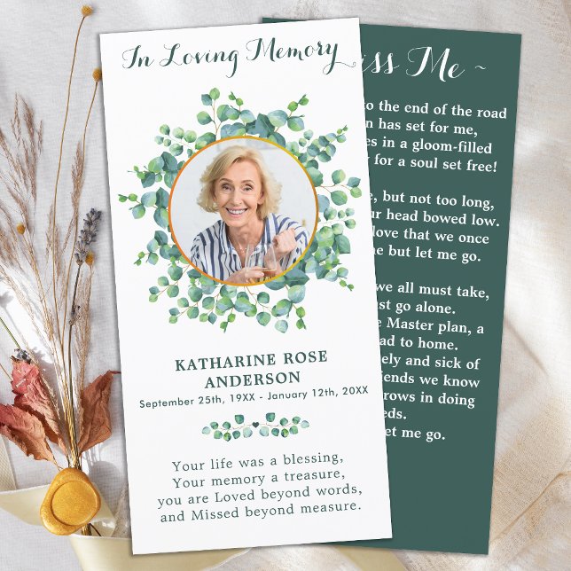 Elegant Greenery Memorial Photo Funeral Prayer (Skapare uppladdad)