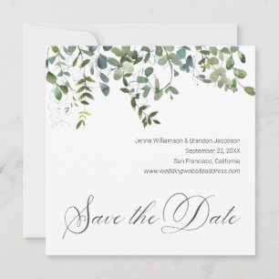 Elegant Greenery Minimal eukalyptus Spara datum Datumet