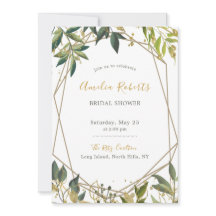 Elegant Greenery n Guld Blommigt Möhippa