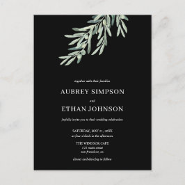 Elegant Greenery Olive Bröllop Inbjudan Vykort