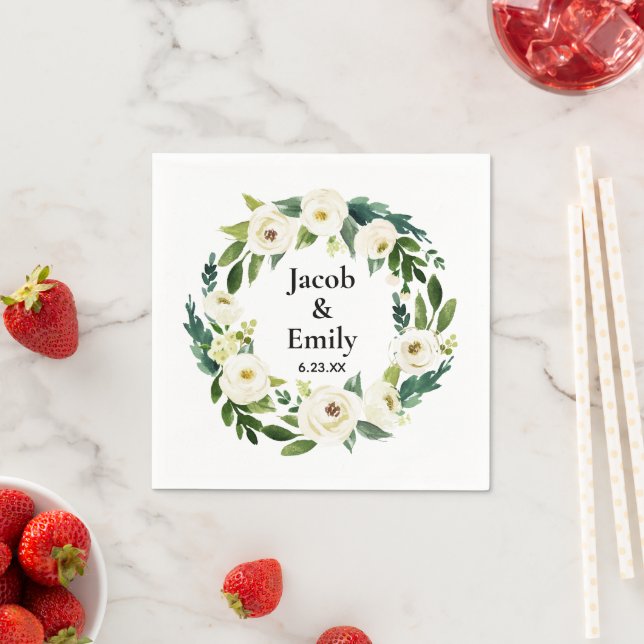 Elegant Greenery Personlig Serviettes Bröllop Pappersservett (Insitu)