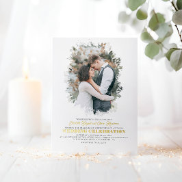 Elegant Greenery Photo Overlay White Bröllop