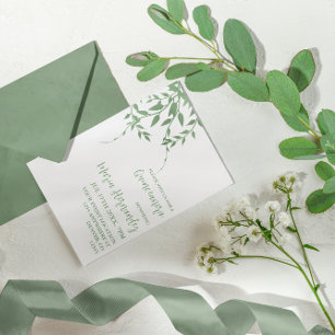 Elegant Greenery Quinceañera Inbjudningar