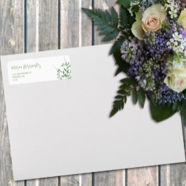 Elegant Greenery Quinceañera Returadress Etikett