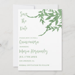 Elegant Greenery Quinceañera Spara Datumet
