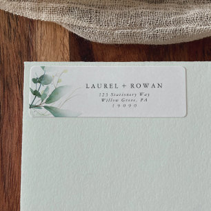 Elegant Greenery Return-adressetikett Returadress Etikett