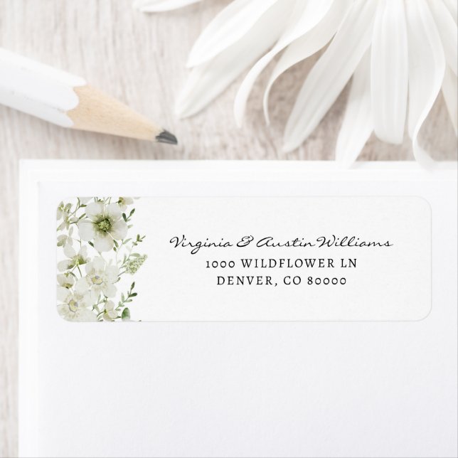 Elegant Greenery Return-adressetikett Returadress Etikett (Insitu)