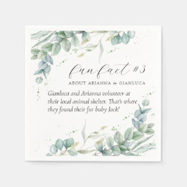 Elegant Greenery Roligt Fact #3 Bröllop Cocktail Pappersservett