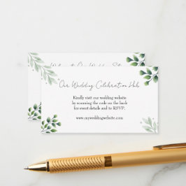 Elegant Greenery RSVP QR-kod Inbjudan