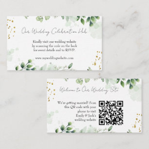 Elegant Greenery RSVP QR-kod Inbjudan