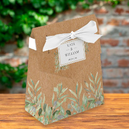 Elegant Greenery Rustic Kraft Bröllop Presentaskar