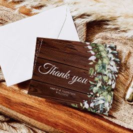 Elegant Greenery Rustic Wood Tack Kort