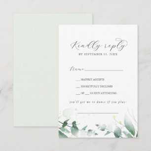 Elegant Greenery Sång Request OSA kort