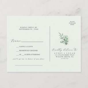 Elegant Greenery Sång Request OSA Postcard Inbjudan Vykort