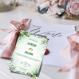 Elegant Greenery Save The Date Card  Inbjudningar