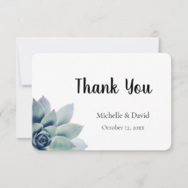 Elegant Greenery Succuly Typography Bröllop Tack Kort