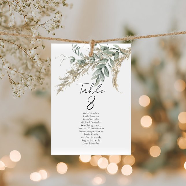 Elegant greenery table number seating chart cards (Skapare uppladdad)