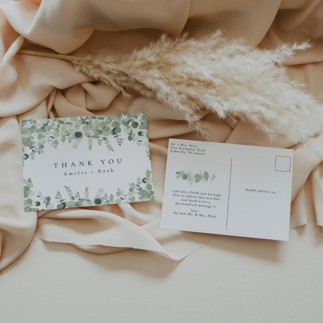 Elegant Greenery Tack vykort (Skapare uppladdad)