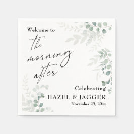 Elegant Greenery Välkommen till morgonen efter Pappersservett