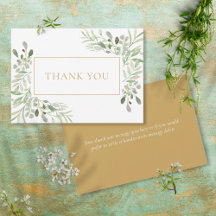 Elegant Greenery Watercolor Guld Tack