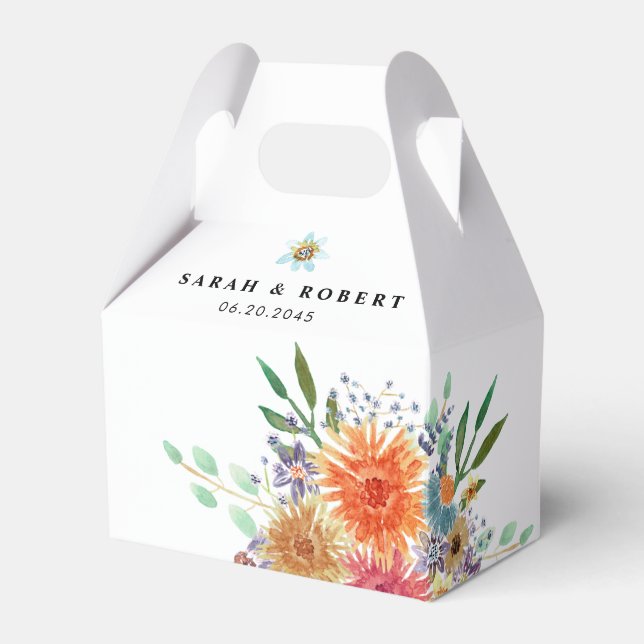 Elegant Greenery Watercolor Möhippa Presentaskar (Framsidan Sidan)