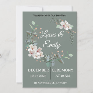 Elegant Greenery Wedding Invitation Inbjudningar