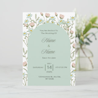 Elegant greenery wedding invitation  inbjudningar