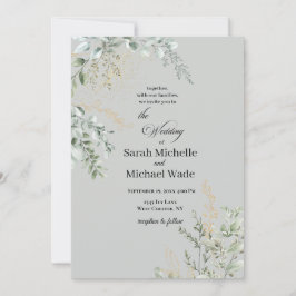 Elegant Greenery Wedding Invitation Inbjudningar