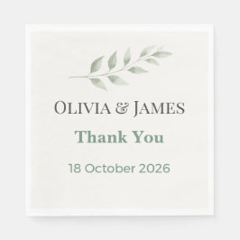 Elegant Greenery Wedding Napkins Pappersservett