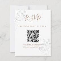 Elegant Greenery Wedding Scan Code RSVP