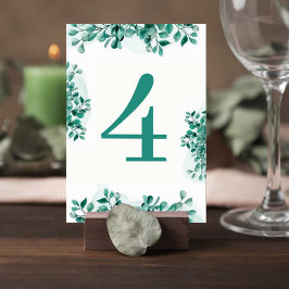 Elegant Greenery Wedding Table Number Card Bordsnummer