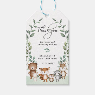 Elegant Greenery Woodland Forest Baby Shower Favor Presentetikett