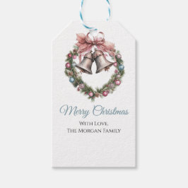 Elegant Greening Wandean Bell & Rosa Ribbon Bow Presentetikett