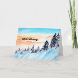 Elegant Greeting Card med berg i Snö Kort