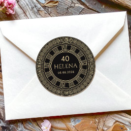 Elegant Grekisk eller romersk födelsedag med anpas Runt Klistermärke