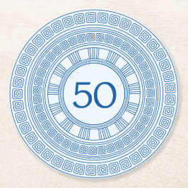 Elegant grekisk eller romersk födelsedag med anpas underlägg papper rund