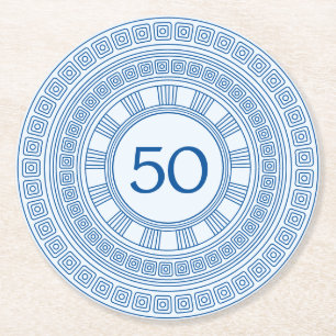 Elegant Grekisk eller romersk födelsedag med anpas Underlägg Papper Rund