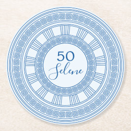 Elegant Grekisk eller romersk födelsedag med anpas Underlägg Papper Rund