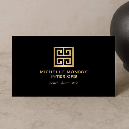 Elegant grekiska Nyckel Designer Logotyp Guld/svar Visitkort