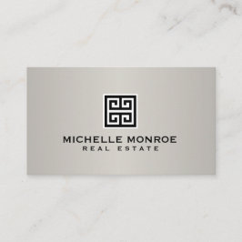 Elegant Grekiska Nyckel Real Gods Logotyp Black/Gr Visitkort