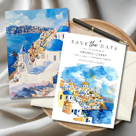 Elegant Grekland - målbröllop Spara datum Inbjudningar