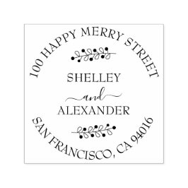 Elegant Gren 2 Namn Returadress Self-inkin Självfärgande Stämpel