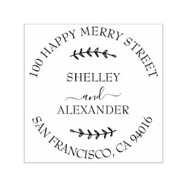 ELEGANT GREN 2 NAMN RETURADRESS SJÄLVFÄRGANDE STÄMPEL