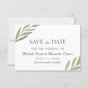 Elegant gren av grönska Botanisk save the date OSA Kort