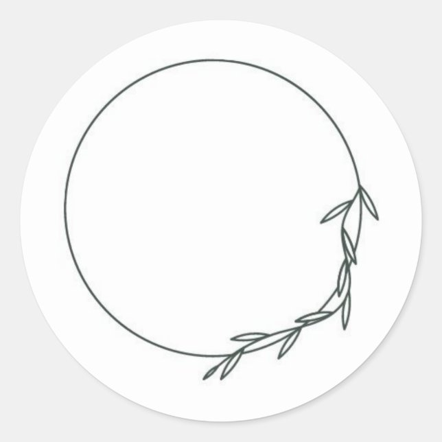 Elegant gren-dekal runt klistermärke (Framsida)