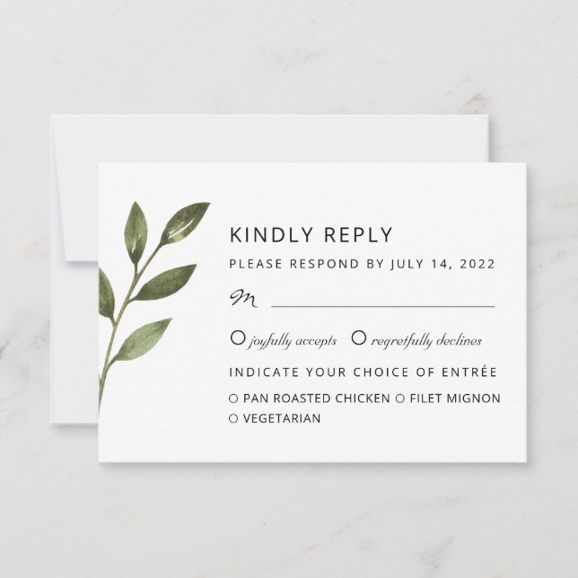 Elegant grenar. Chic botanisk bröllop OSA Kort (Framsida)