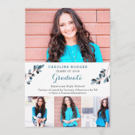 Elegant Grenar Photo Studenten Announcemet Meddelande