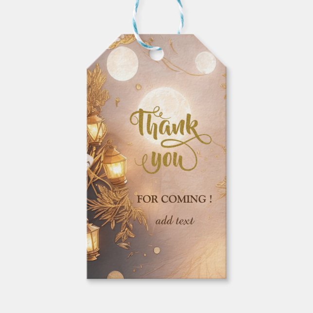Elegant Grenar Rustic Lantern Tack Presentetikett (Framsidan)