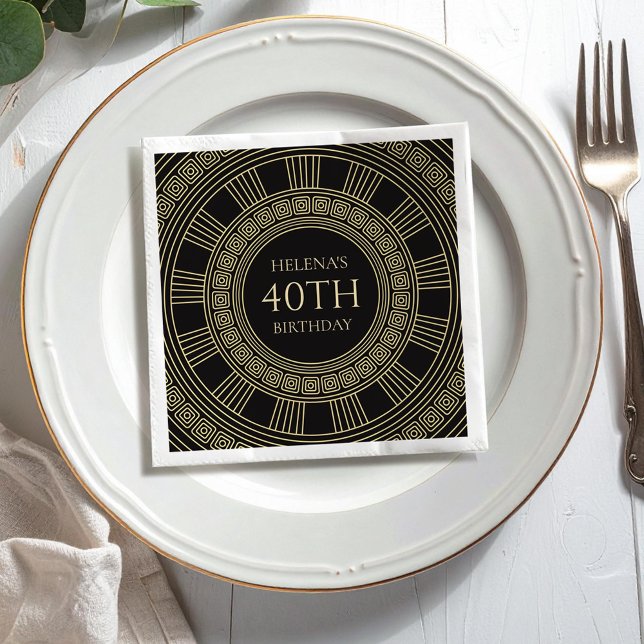 Elegant Grethday Party med anpassade färger Pappersservett (Skapare uppladdad)