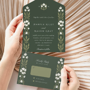Elegant Grey Art nouveau Tear-Away OSA